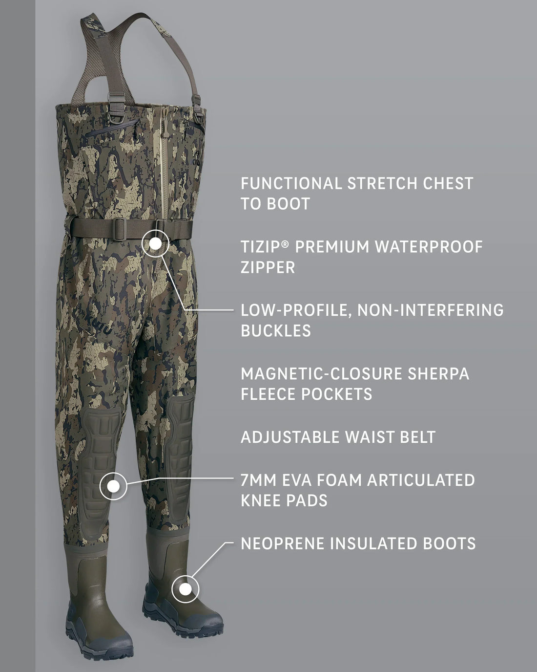 KUIU PRO HD Flex Zip Wader | Veros