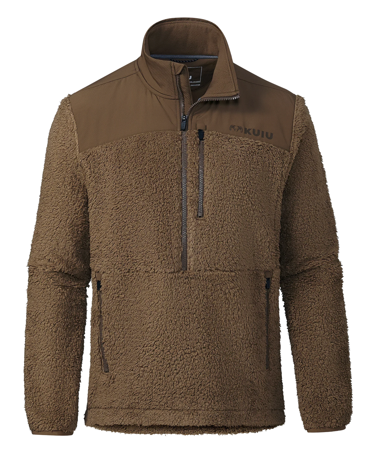 Sherpa Fleece Zip Pullover | Grizzly