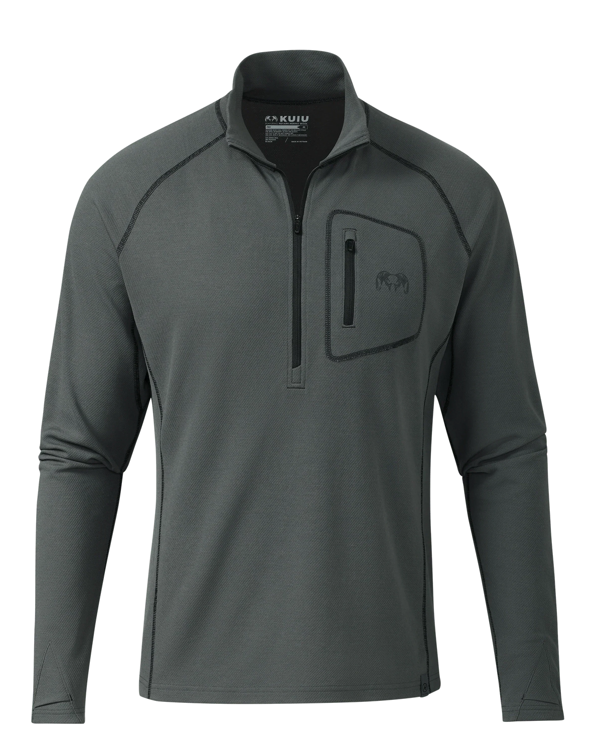 PRO Merino 200 Zip-T | Gunmetal