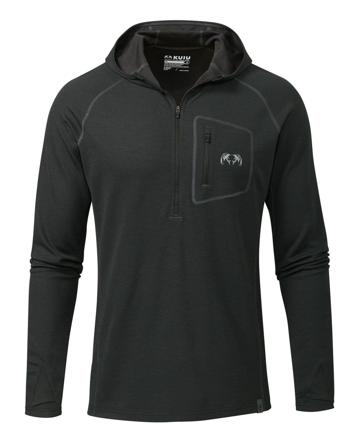 PRO Merino 200 Zip-T Hoodie | Black
