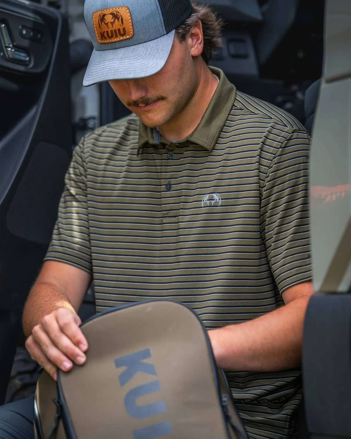 KUIU Performance Polo Stripe | Evergreen Stripe