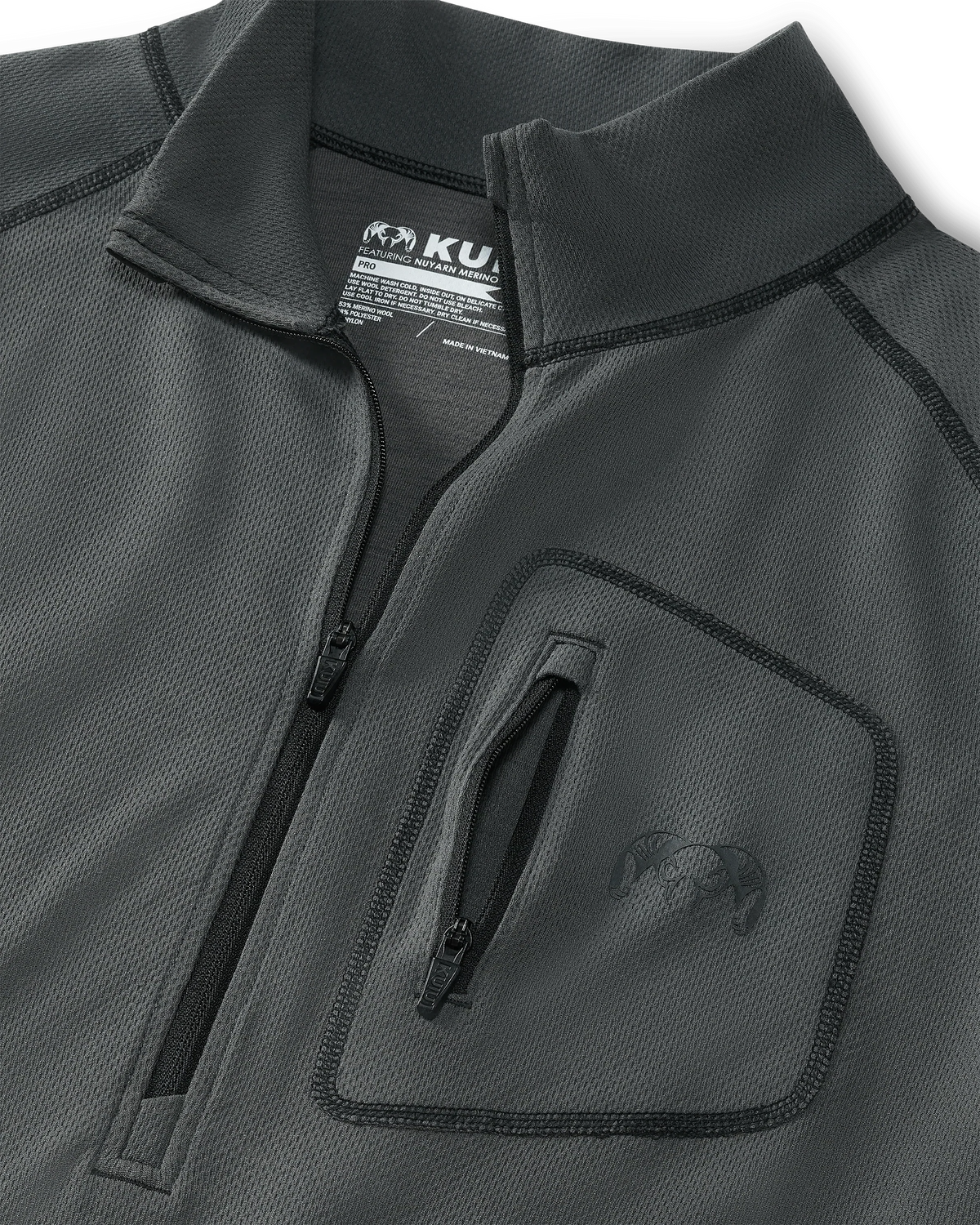 PRO Merino 200 Zip-T | Gunmetal