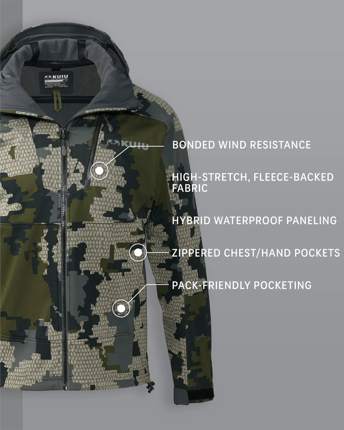Axis Hybrid Hooded Jacket | Verde