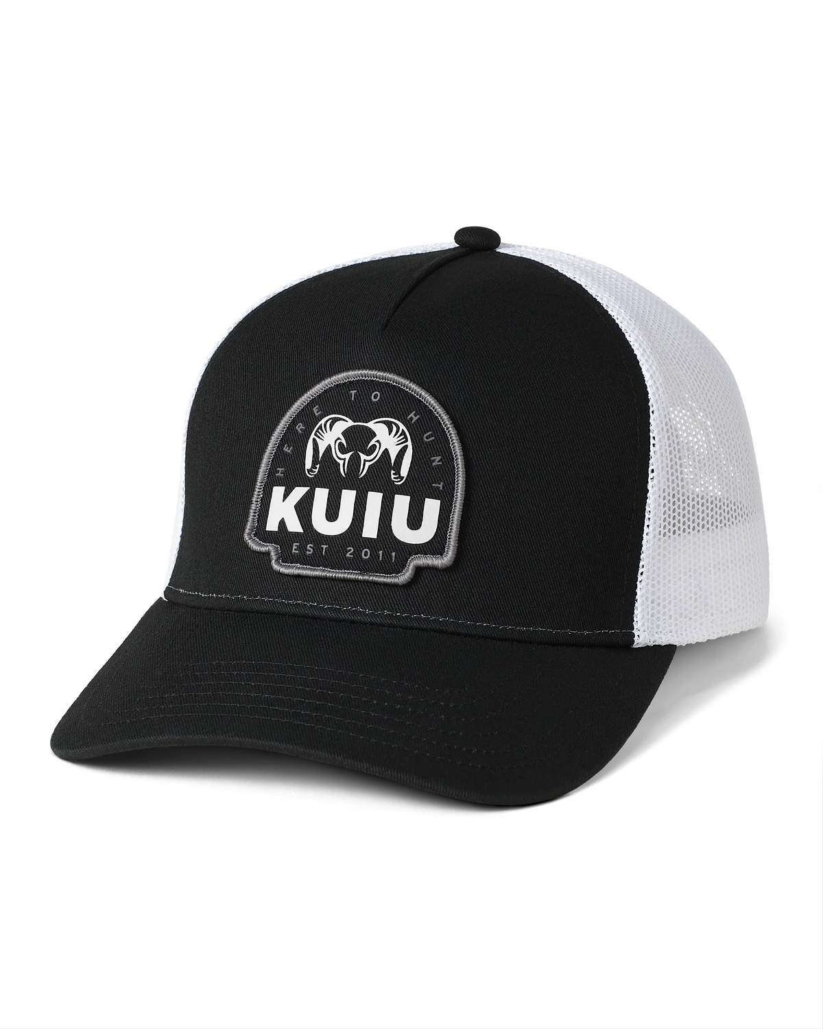 KUIU Here to Hunt Woven Patch Hat | Black/White