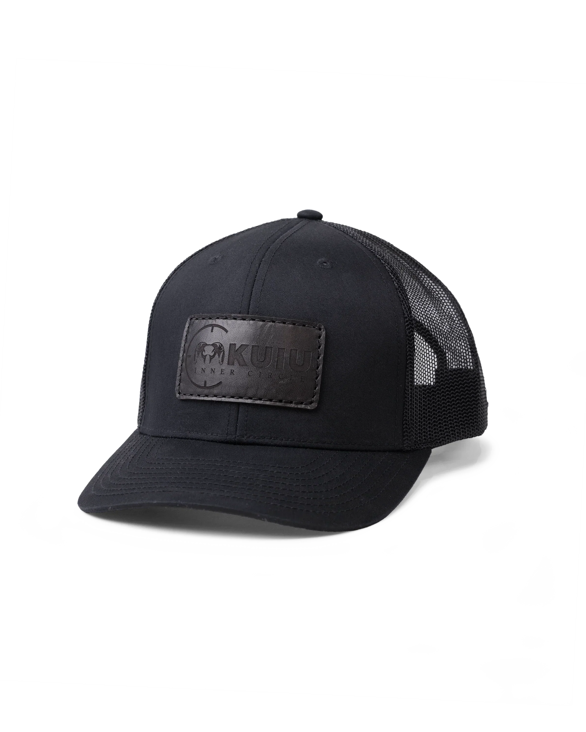 Inner Circle Leather Patch Hat | Black/Black